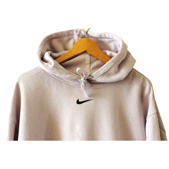 NIKE Oversized Swoosh Fleece Hoodie in Lilac - Size 1X/XL - Picture 4 of 13